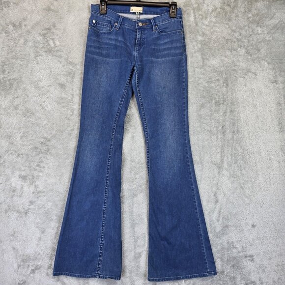 Roxy Jeans Womens Size 25 Blue Flare Bell Bottom Denim Stretch Juniors M473168 - Picture 1 of 15